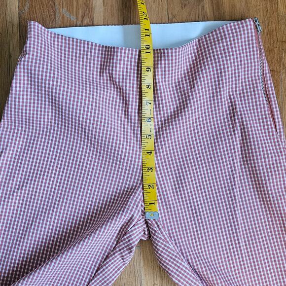 A New Day Coral White Gingham Slim Ankle‎ Pants 8 Officewear - Picture 6 of 10